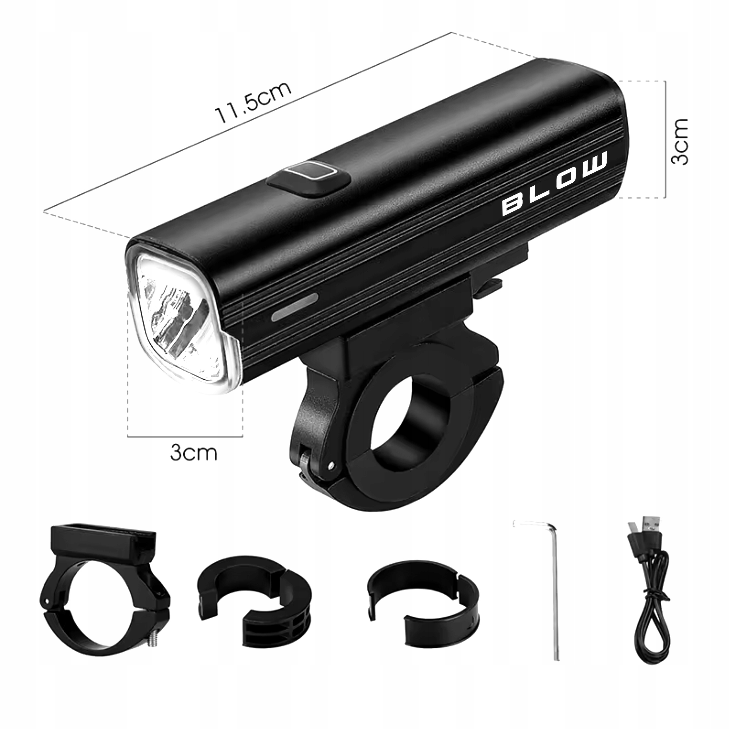 Wymiary lampki przedniej i tylnej – Kompaktowe i lekkie