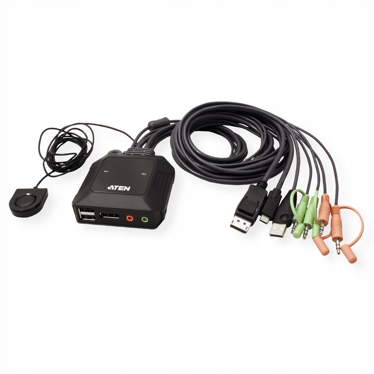 Przełącznik Aten ATEN CS52DP 2-Port USB-C DisplayPort Hybrid Cable KVM Switch – Wydajność i elastyczność w pracy