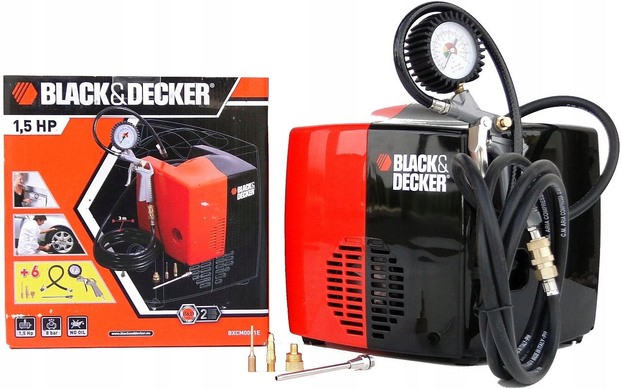 B&D SPRĘŻARKA BEZOLEJ. 1,5HP/8BAR – Wydajność i wszechstronność w Twoim domu