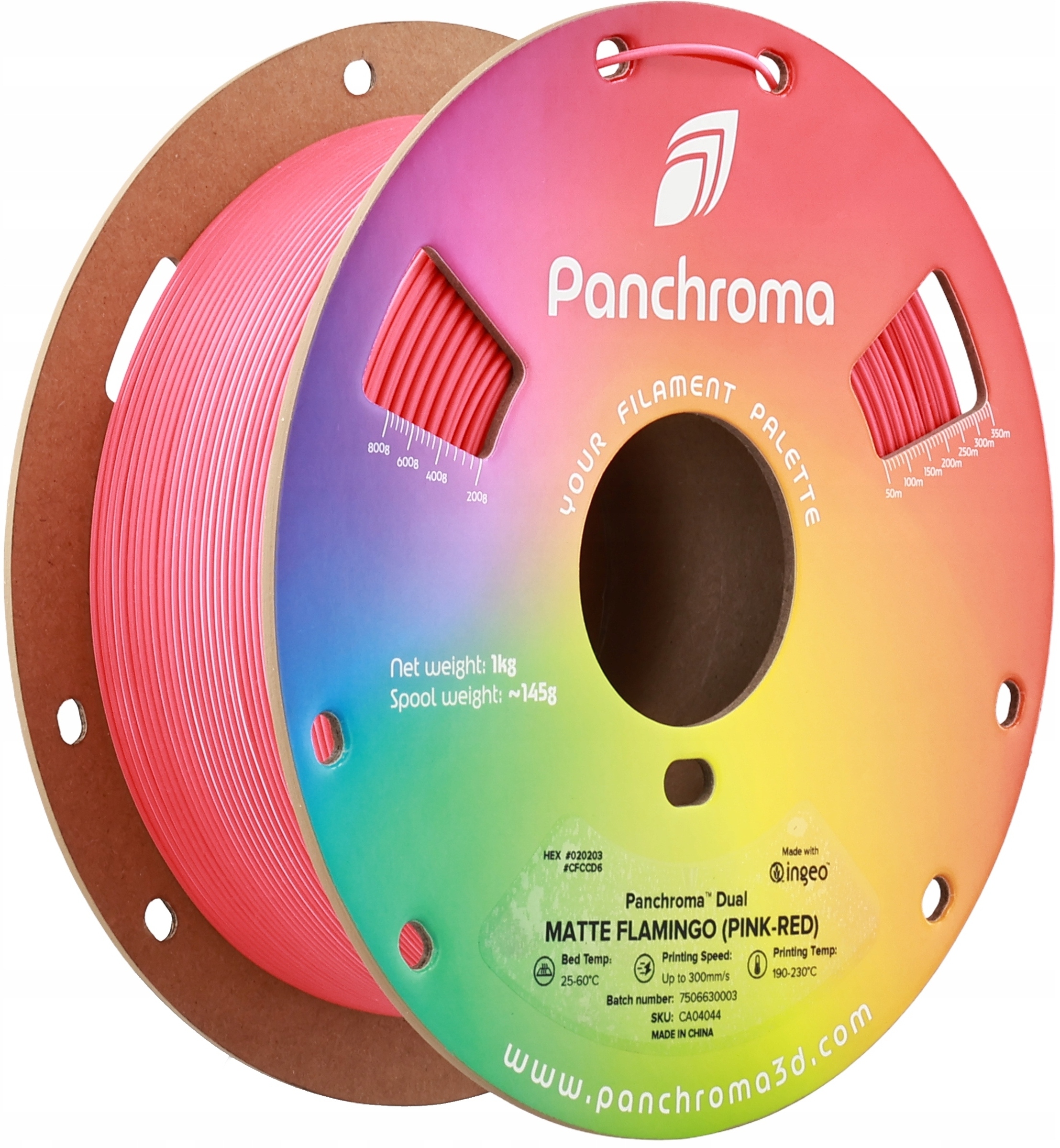 Филамент Polymaker Panchroma PLA Dual Flamingo, 1.75 мм, 1 кг, Pink-Red