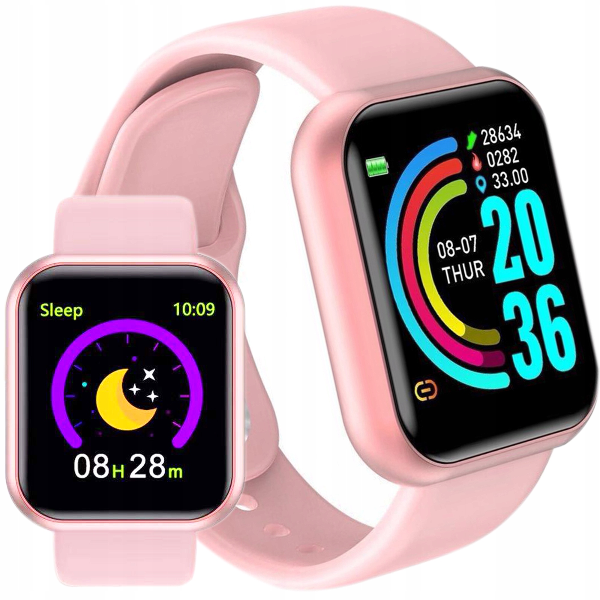 SMART WATCH SQUARE D13 RÓŻOWY – Twój idealny towarzysz aktywności