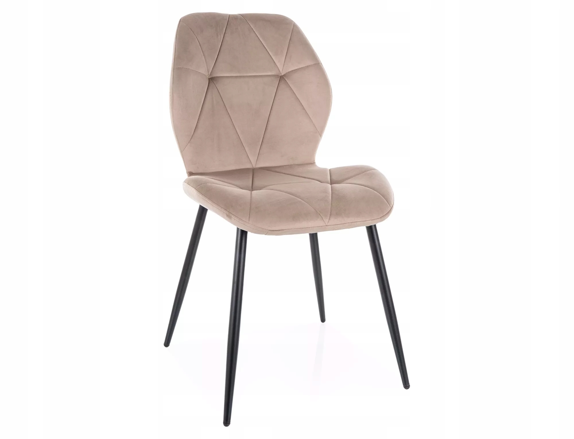 Krzesło tapicerowane RICK VELVET ciemno beżowe – Elegancja i komfort w Twoim wnętrzu
