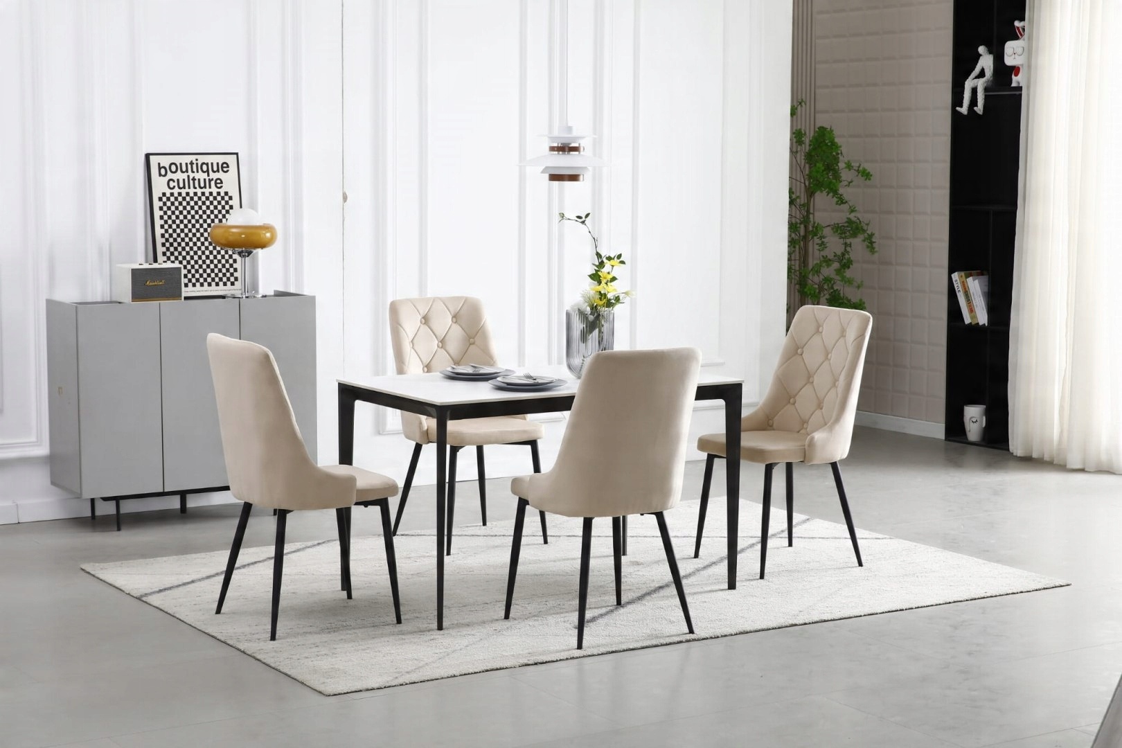 Krzesło CAPRI - beż x 4 – Nowoczesny design do Twojego wnętrza
