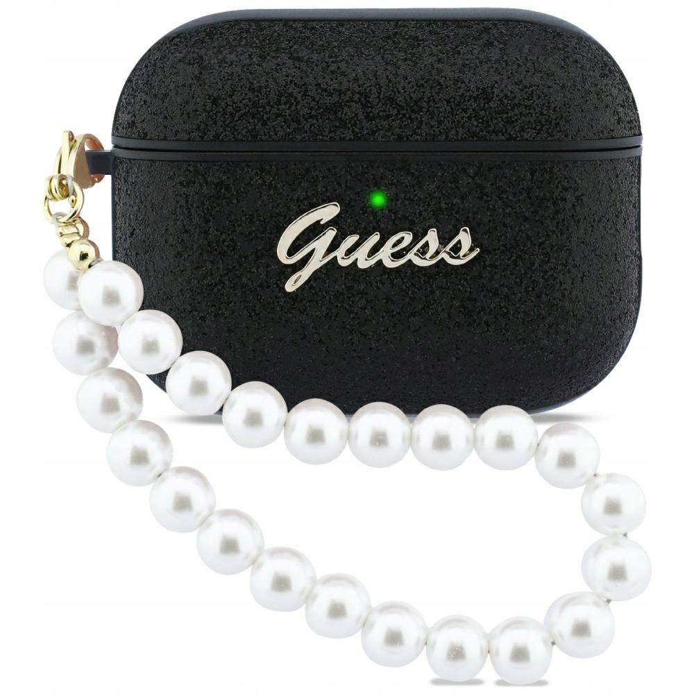 Etui Guess Glitter Pearl Strap do Apple AirPods Pro 3 czarny – Elegancja i ochrona w jednym