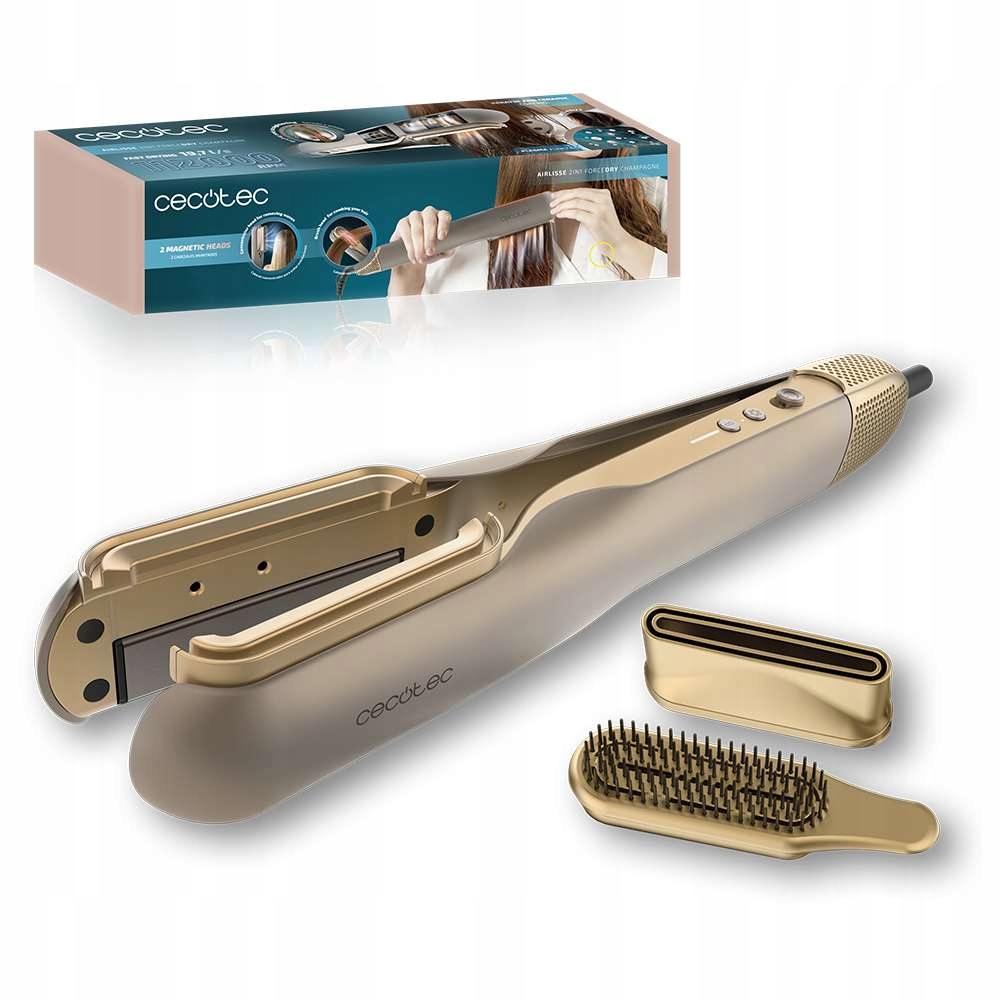 Cecotec AirLisse 2in1 ForceDry Champagne – Innowacyjna prostownica i suszarka w jednym