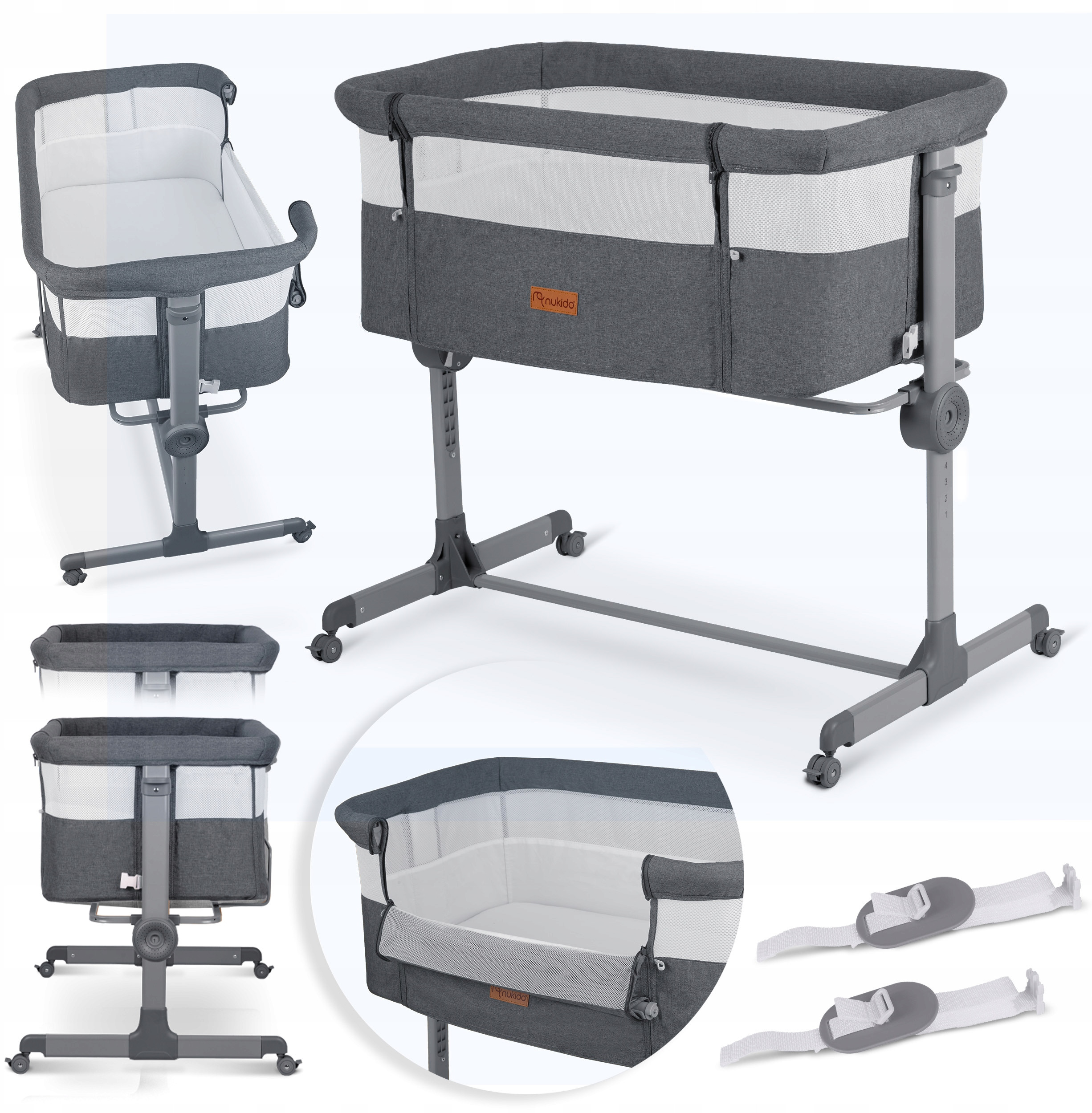 Łóżeczko dziecięce składane turystyczne dostawka Nukido NK-243 EDUKAMP – Komfort i bezpieczeństwo dla Twojego maluszka