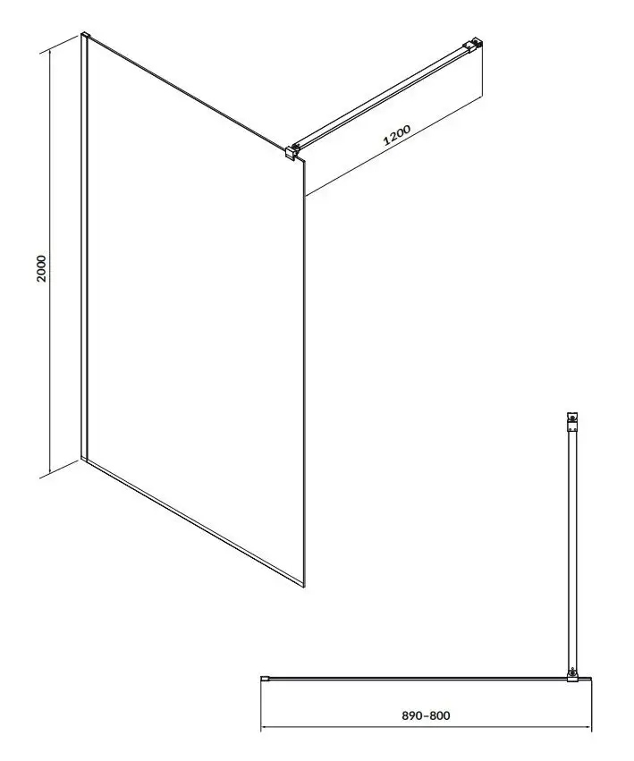 Wymiary kabiny: 90 cm szerokości i 200 cm wysokości