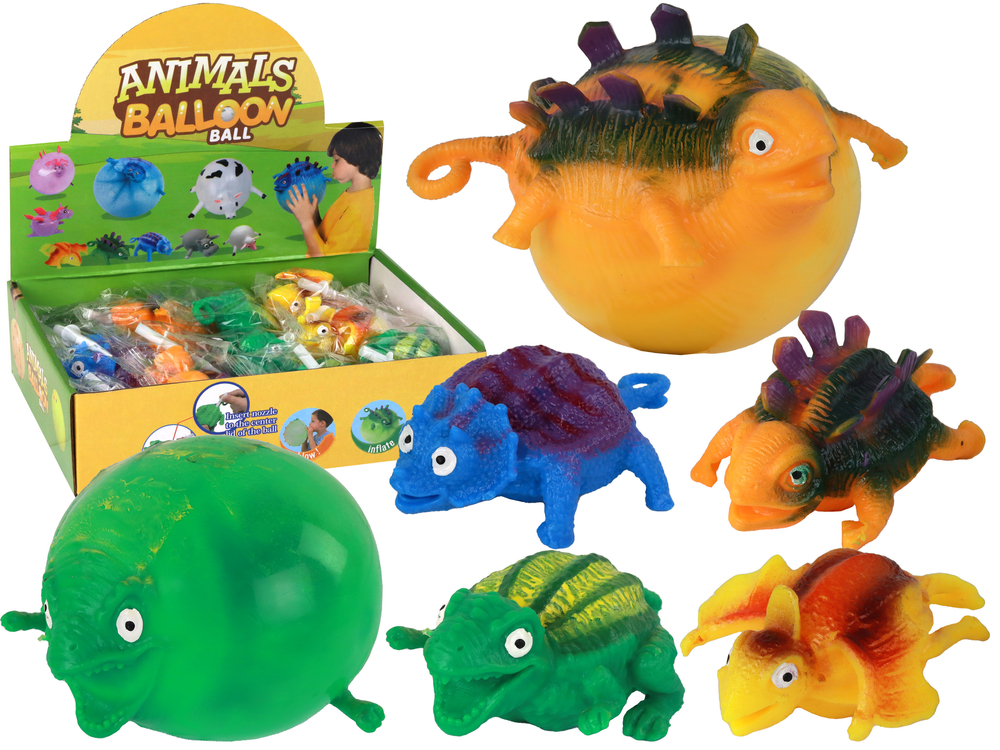 Dmuchane Figurki Dinozaurów Balony Ustnik – Kolorowa zabawa dla najmłodszych