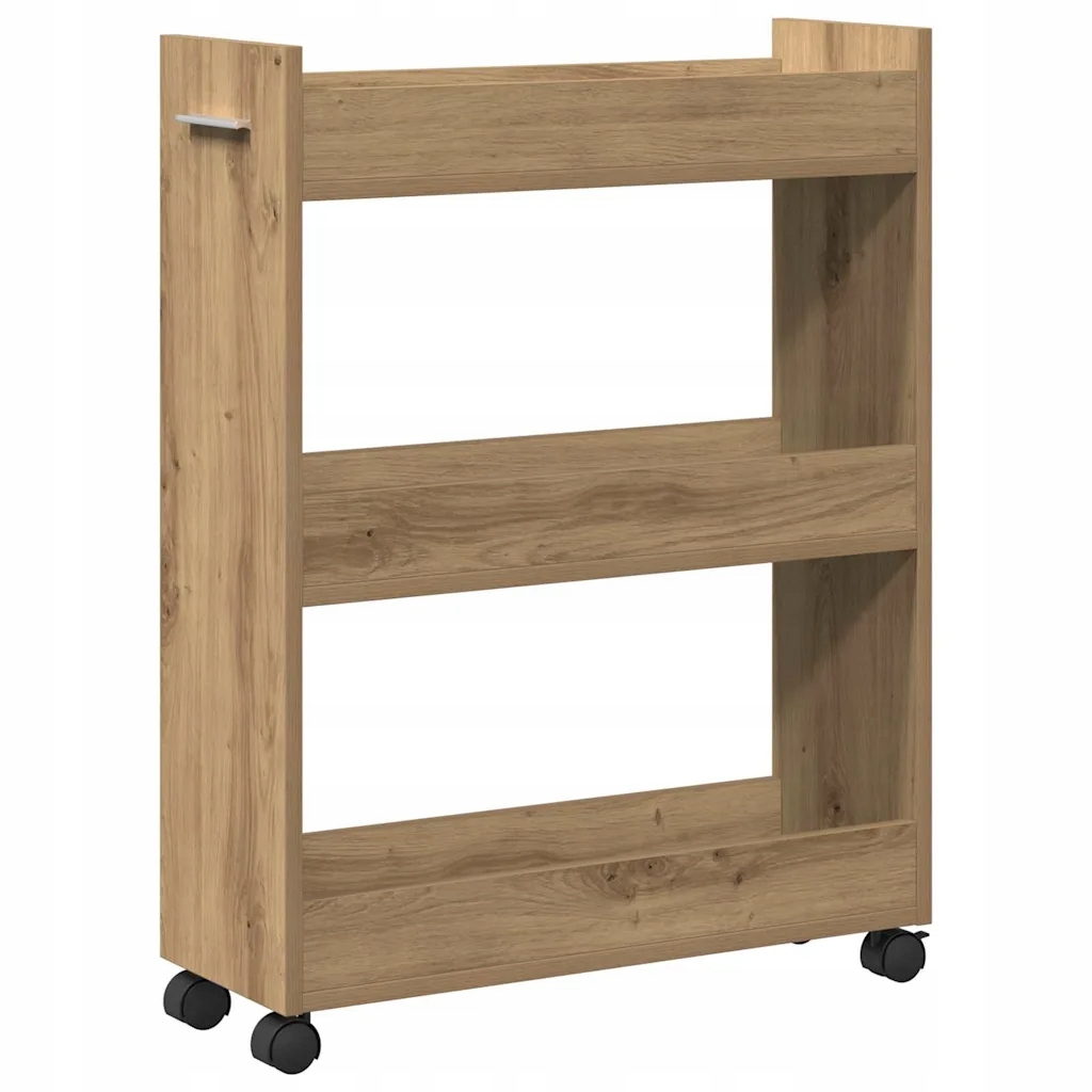 Szafka na kółkach Dąb rzemieślniczy 60x22x79 cm – Eleganckie rozwiązanie do przechowywania