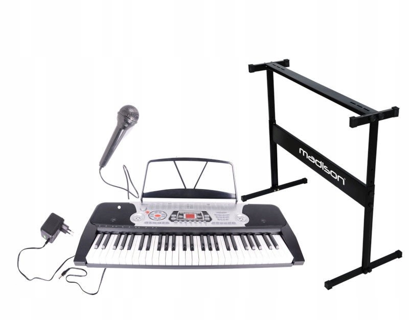 Zestaw: Keyboard MEK54100 Madison 54 klawisze + statyw one size – Idealny do nauki gry