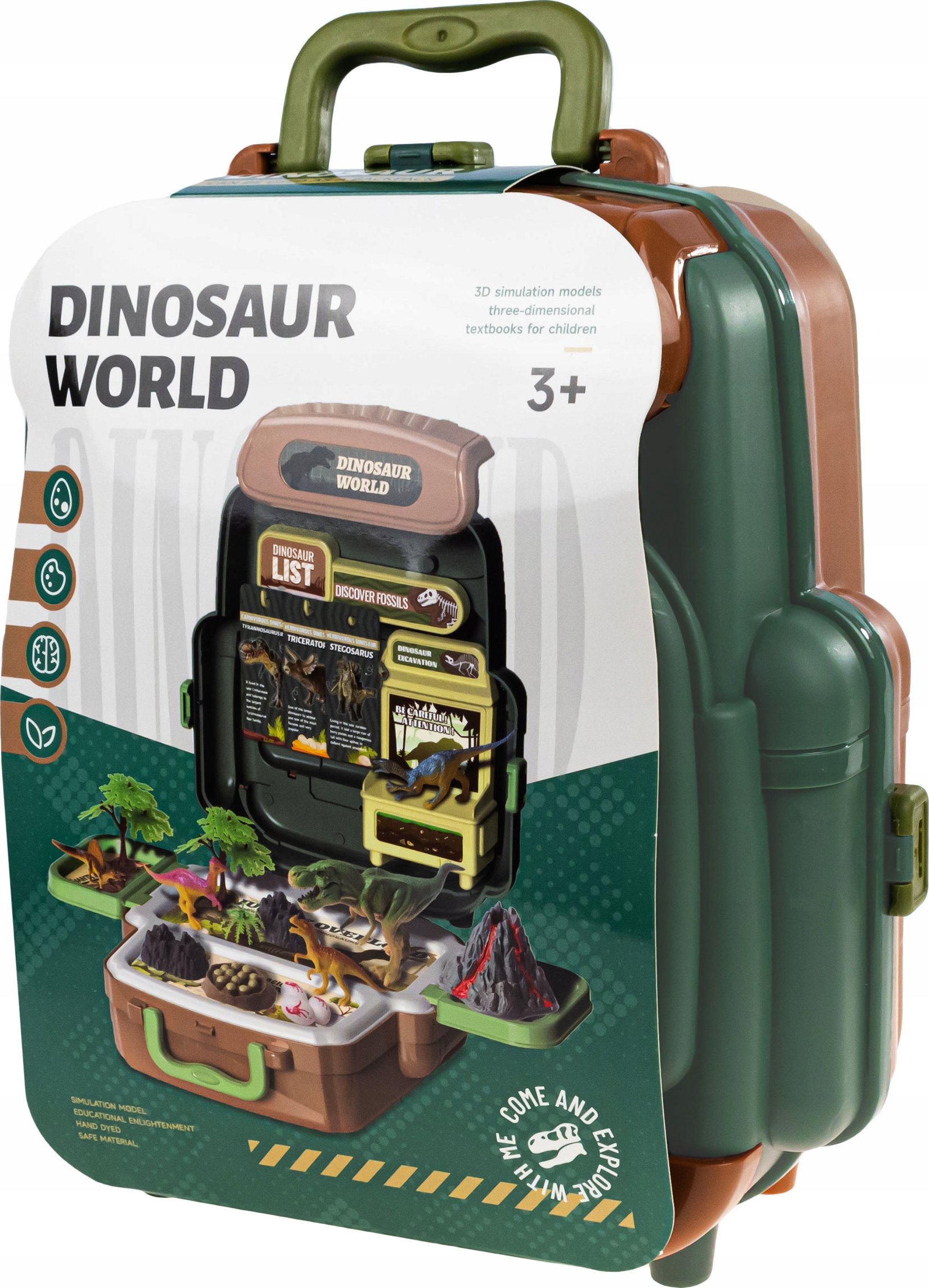Plecak Z Dinozaurami Zestaw Odkrywcy Dla Dzieci Figurki Dinozaurów Wulkan