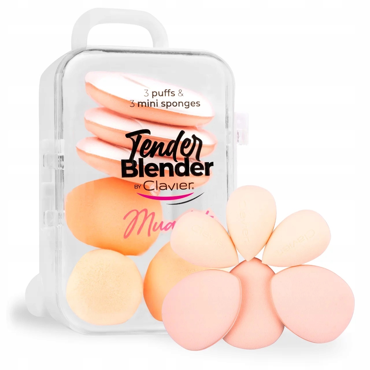 Gąbeczki do makijażu Clavier_Set Tender Blender Mua Kit Beige – Perfekcyjne narzędzie do makijażu