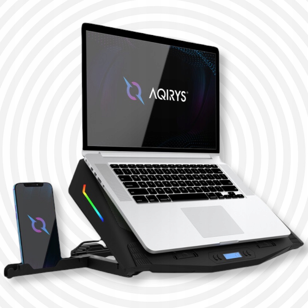 AQIRYS Podstawka chłodząca pod laptopa PLUTO – Wydajne chłodzenie dla Twojego laptopa