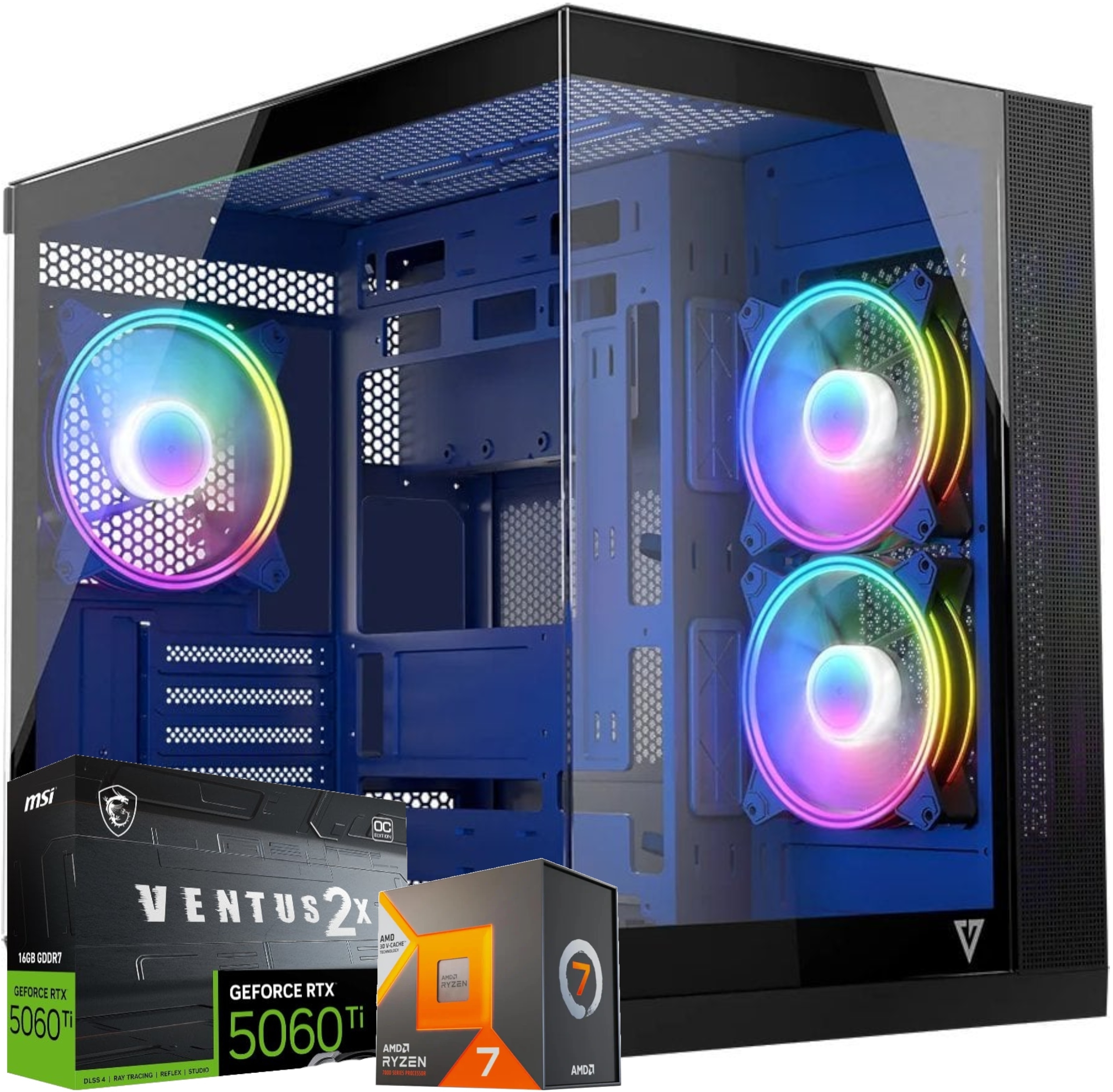 KOMPUTER GAMINGOWY RTX5060 Ti l RYZEN 7 7800X3D l 32GB DDR5 l 1 TB l WIN 11