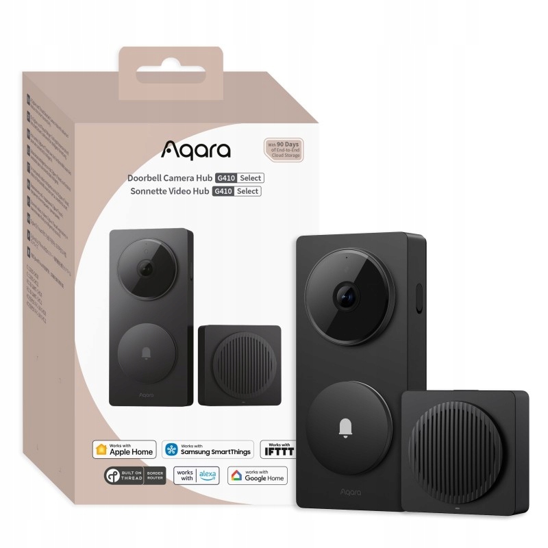 Aqara Doorbell Camera Hub G410 Black – Inteligentny wideodomofon z funkcjami bezpieczeństwa