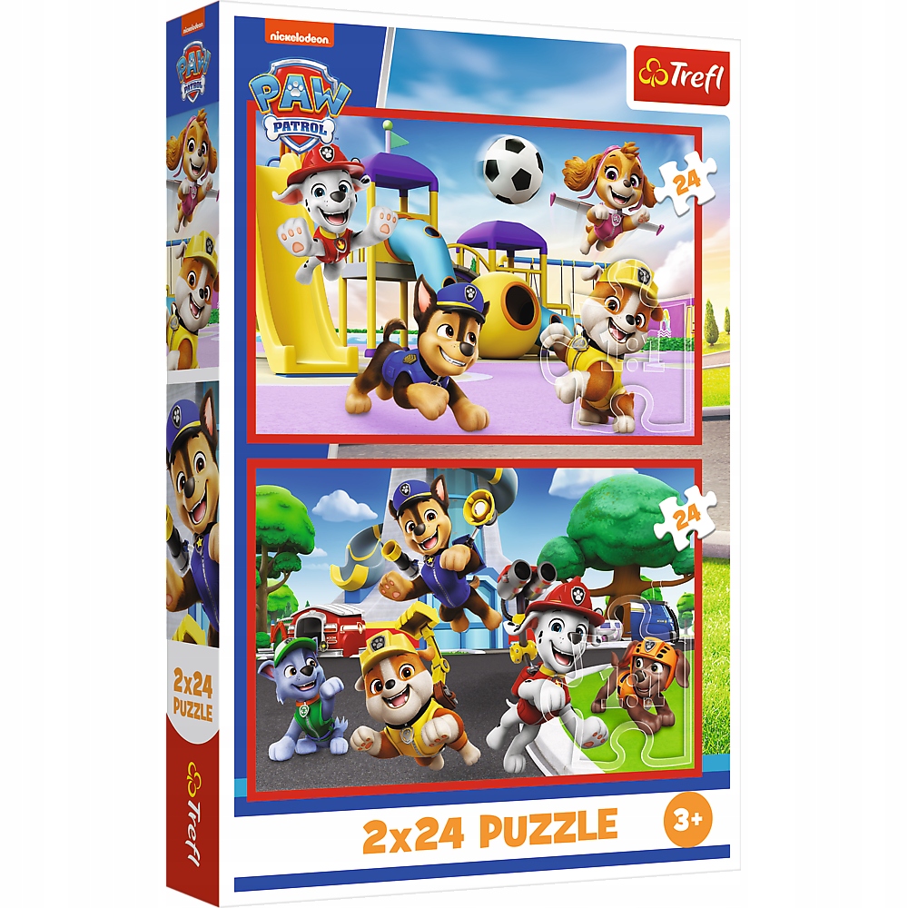 Puzzle 2x24 Psi dzień zabaw – Radosna zabawa z Psi Patrol