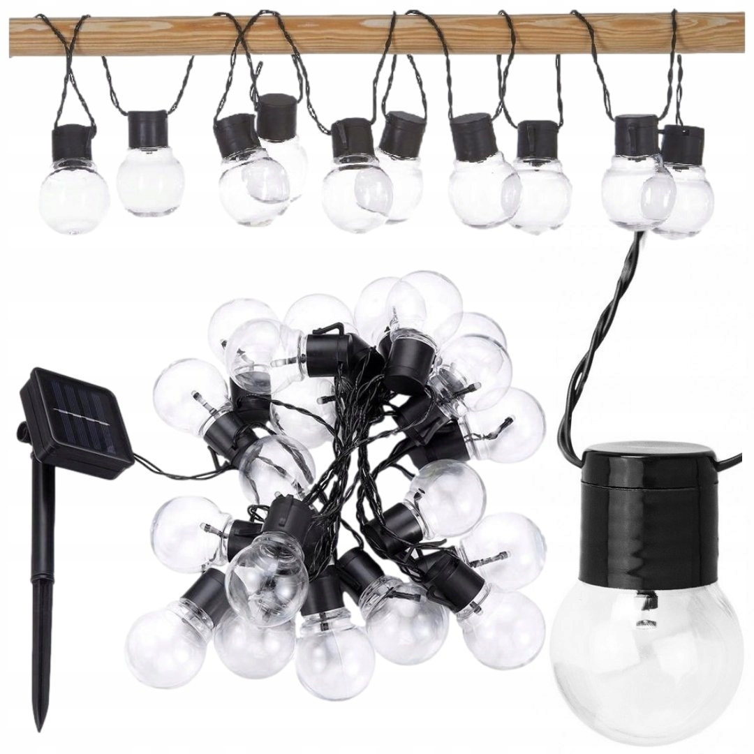 PrzydaSie Girlanda Świetlna Solarna Lampki 30 LED Żarówki – Idealne oświetlenie do ogrodu