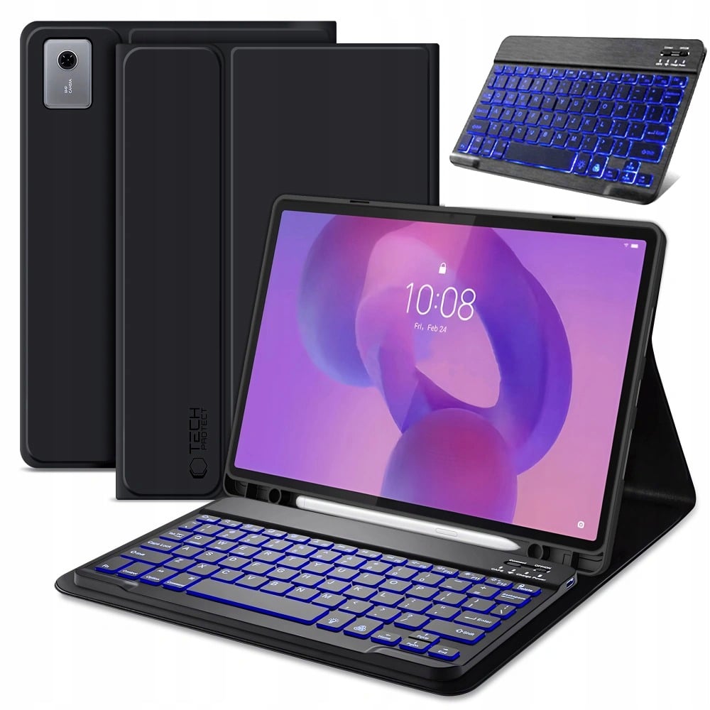 TECH-PROTECT SC PEN + KEYBOARD LENOVO IDEA TAB PLUS 12.1 TB-361 BLACK – Funkcjonalne etui i klawiatura w jednym