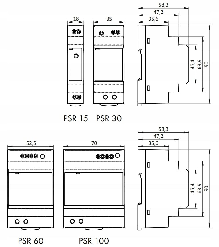 Modułowy zasilacz na szynę DIN TH-35
