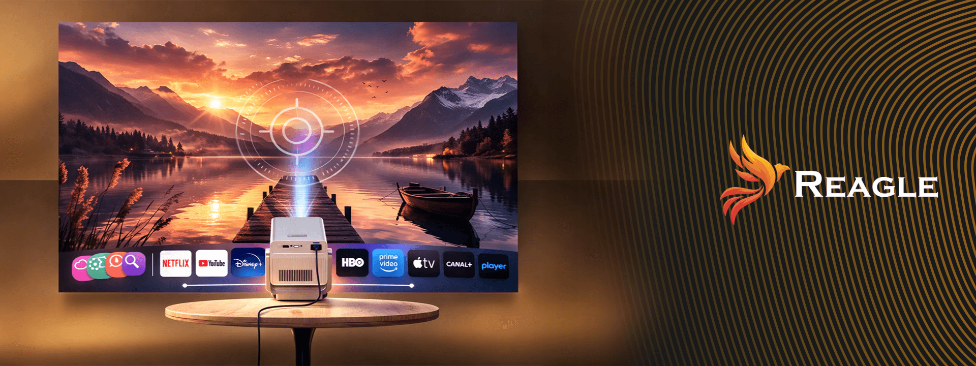 Rzutnik Projektor LED Przenośny 1000 ANSI 8K Full HD 130