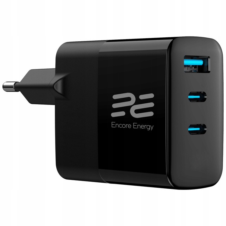 Ładowarka sieciowa Encore Energy GaN QC 4+ PD 3.0 USB-A USB-C x2 65W MD-6583R – Szybkie ładowanie dla Twoich urządzeń