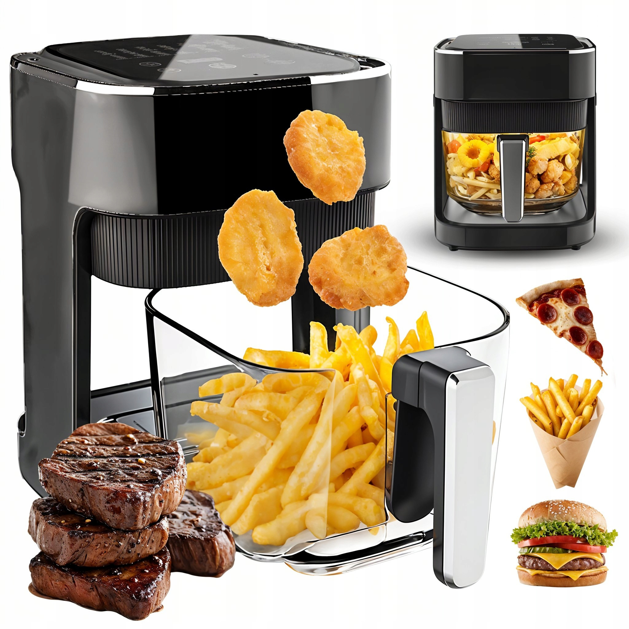 Frytkownica beztłuszczowa 4L 1500W Heckermann HF-155 – Zdrowe i chrupiące potrawy w Twojej kuchni