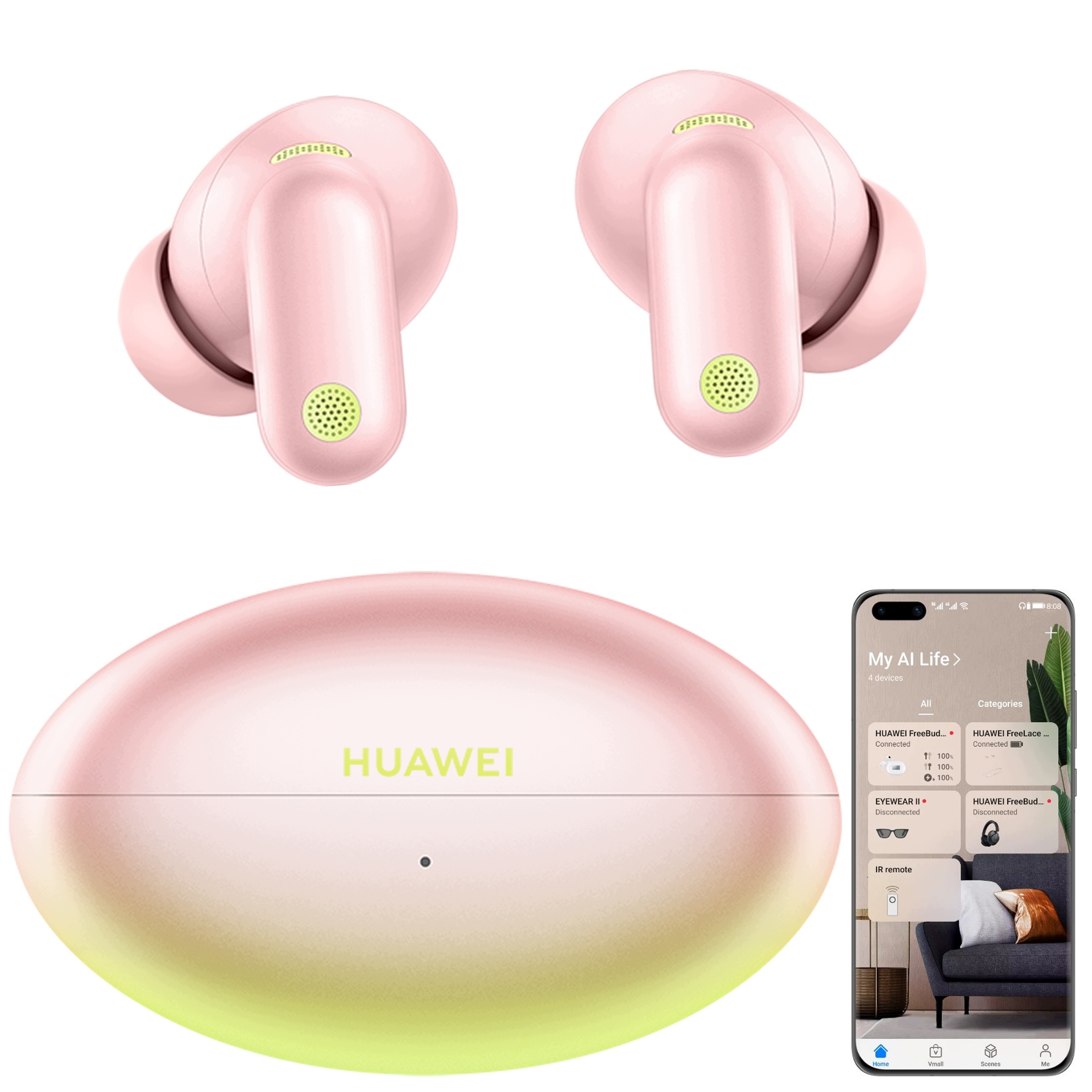 HUAWEI FreeBuds Neo – Bezprzewodowe słuchawki douszne w kolorze Różowym