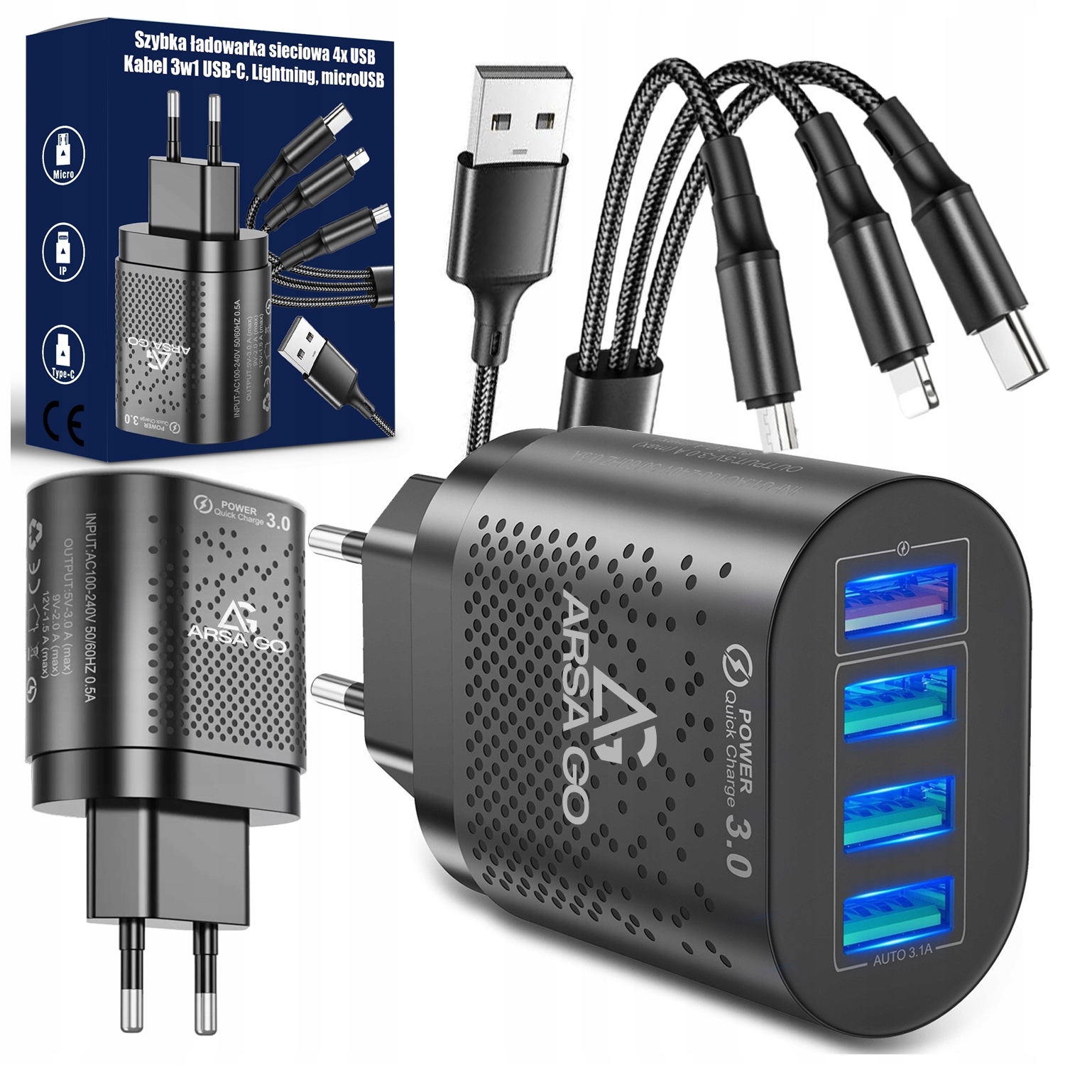 Wygodne ładowanie aż 4 urządzeń jednocześnie