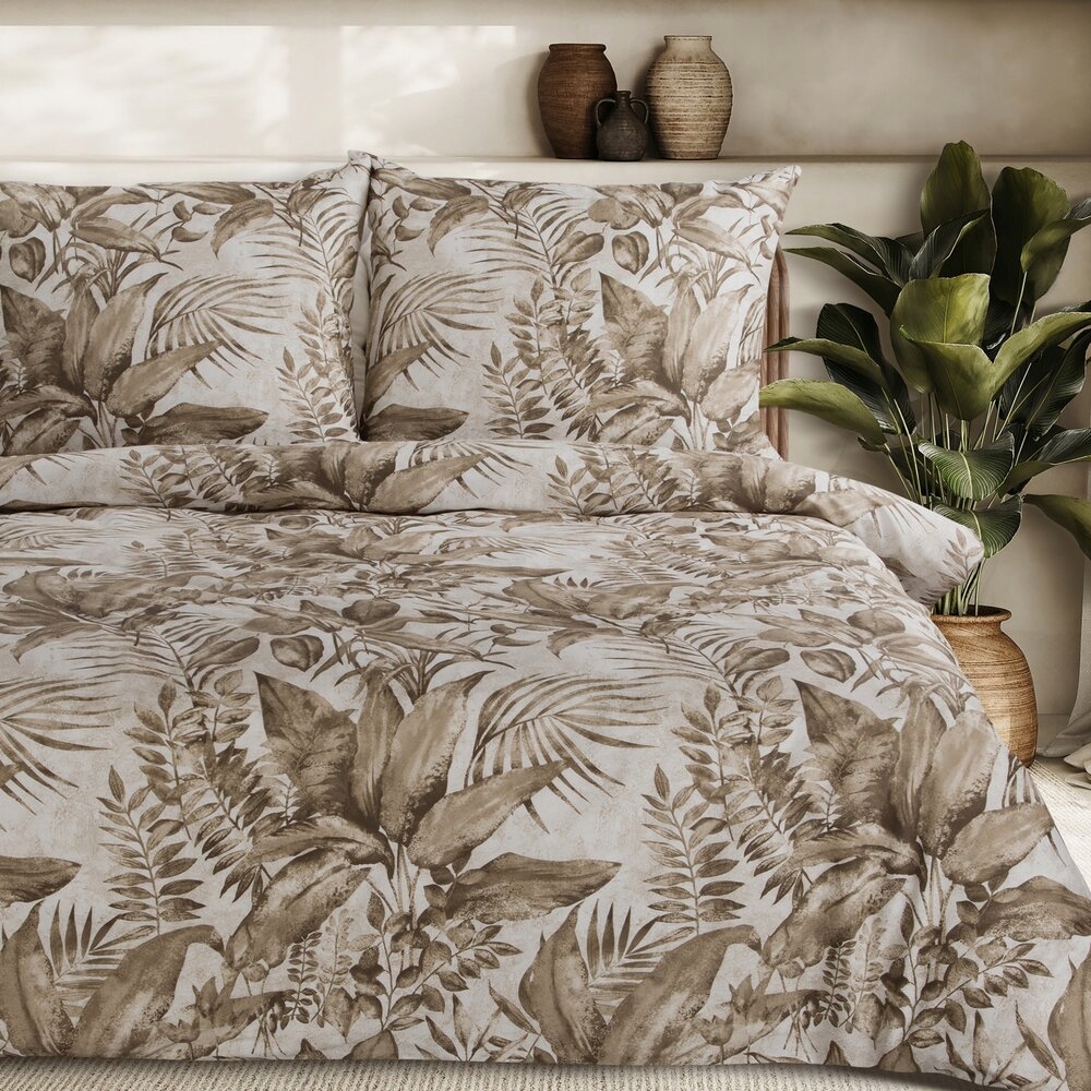 Komplet Pościeli Satynowej SPRING 46 140 x 200 cm Beżowy – Elegancja i komfort w Twojej sypialni