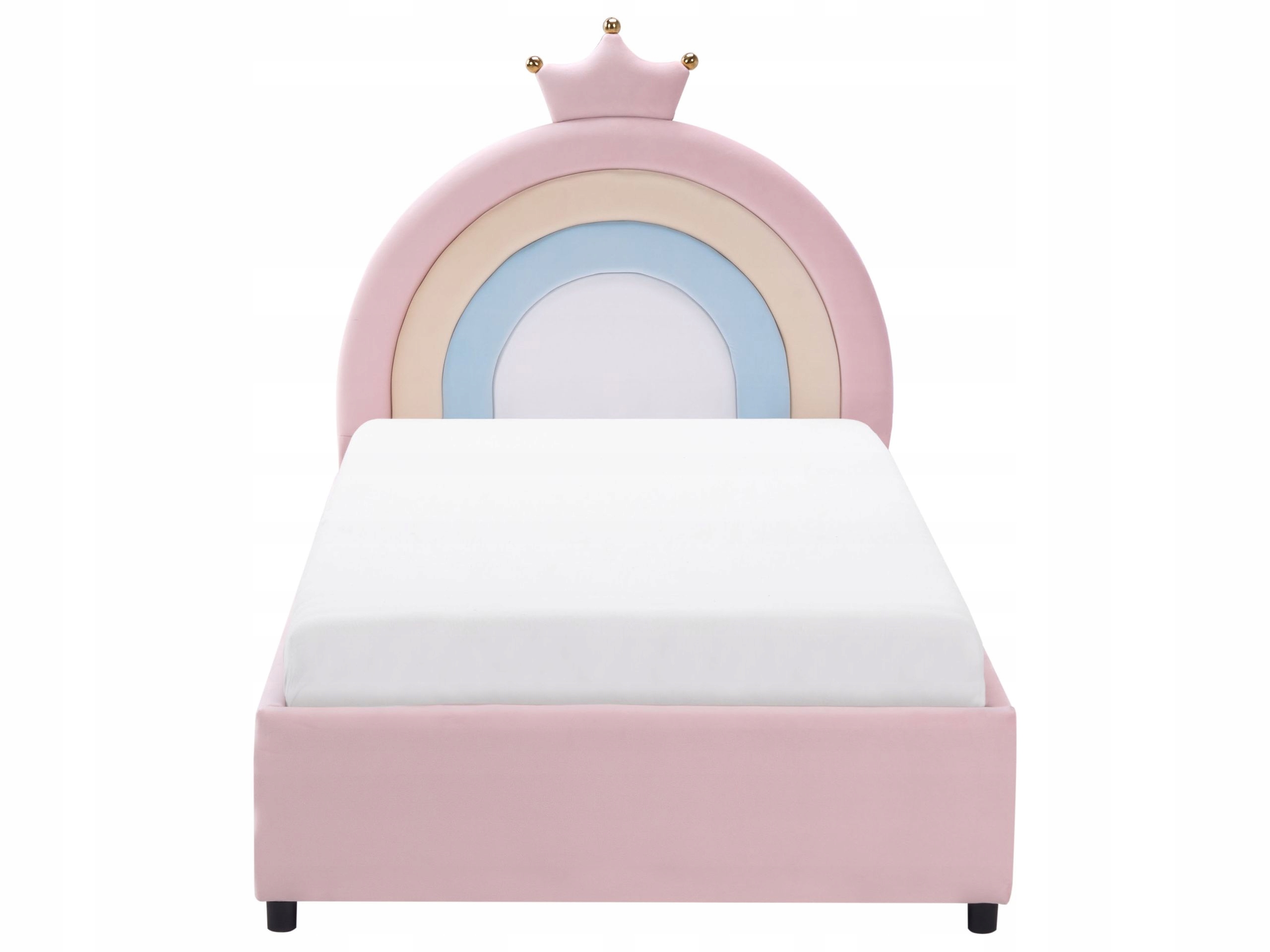 Łóżko dziecięce z pojemnikiem Korona Welur GRISETOT 90 x 200 cm – Komfort i styl w pokoju Twojego dziecka