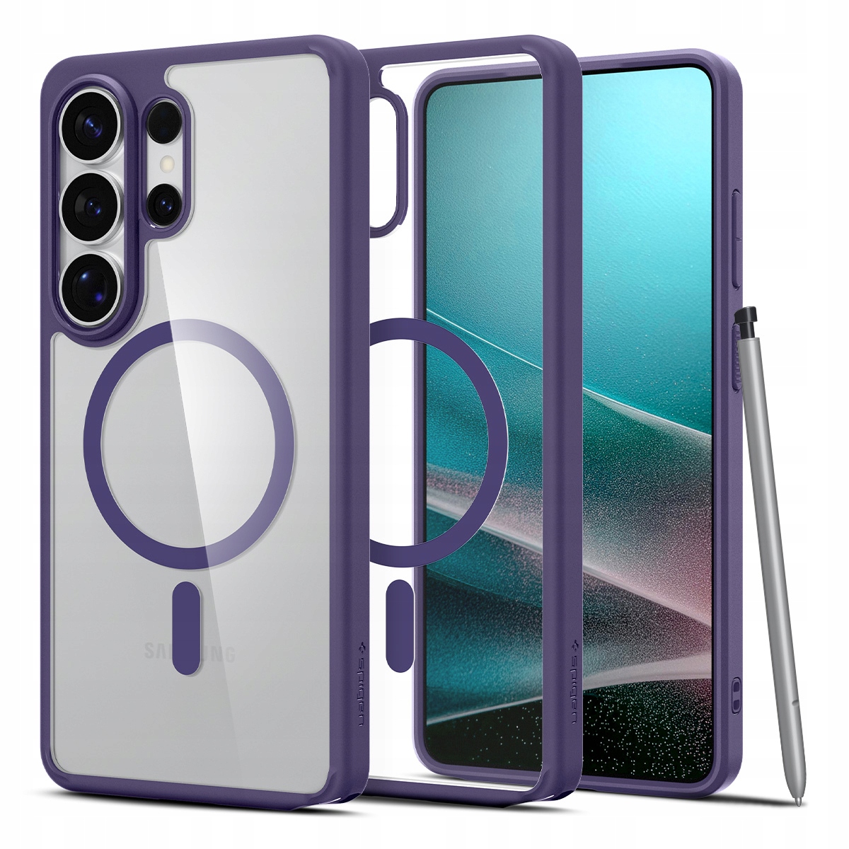 Spigen Ultra Hybrid Mag MagSafe – Ochrona dla Galaxy S26 Ultra w kolorze Deep Purple
