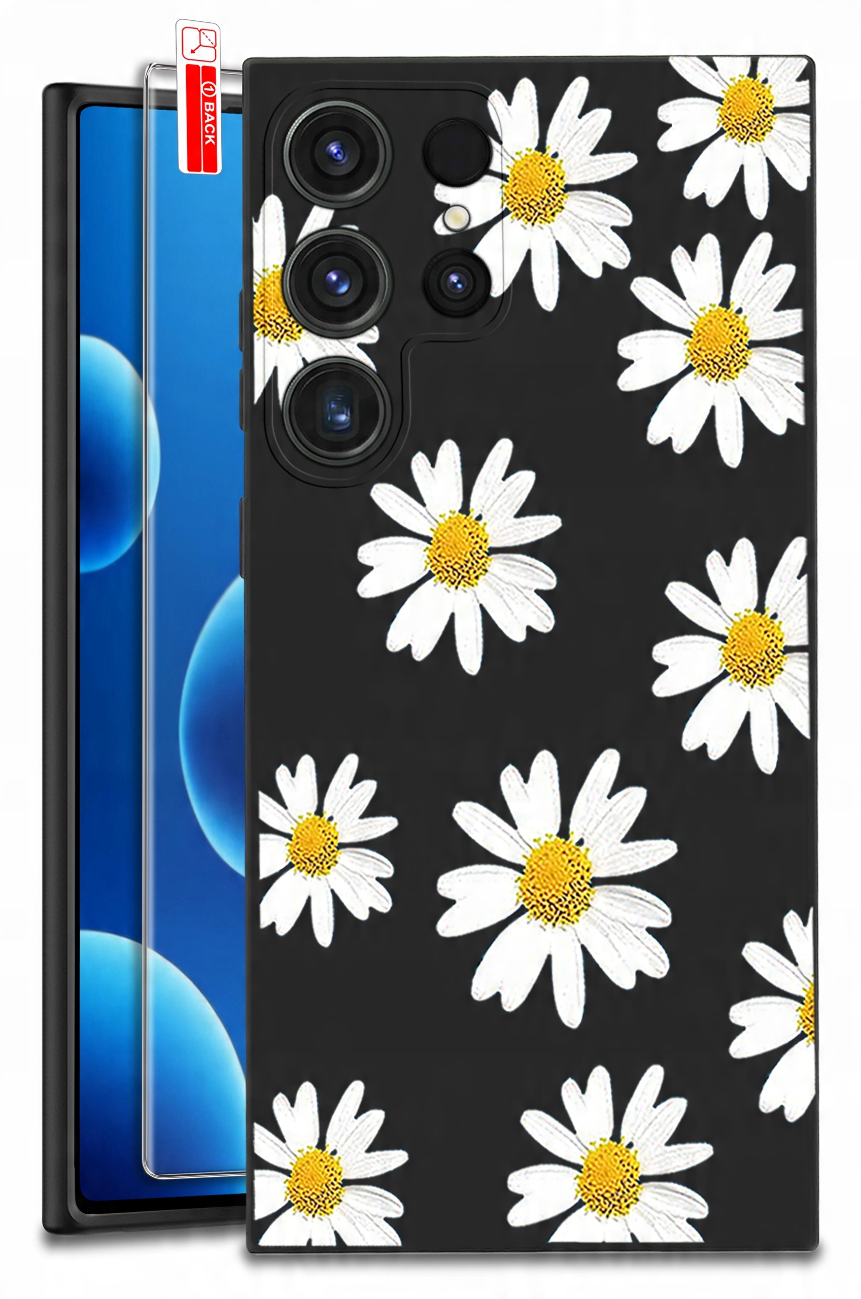 ETUI do Samsung Galaxy S25 Ultra WZORY | SILIKONOWE MATT CASE + SZKŁO HARTOWANE 9H
