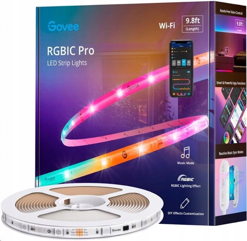 Taśma LED Govee WiFi RGBIC Smart PRO 3m – Nowoczesne oświetlenie do Twojego domu