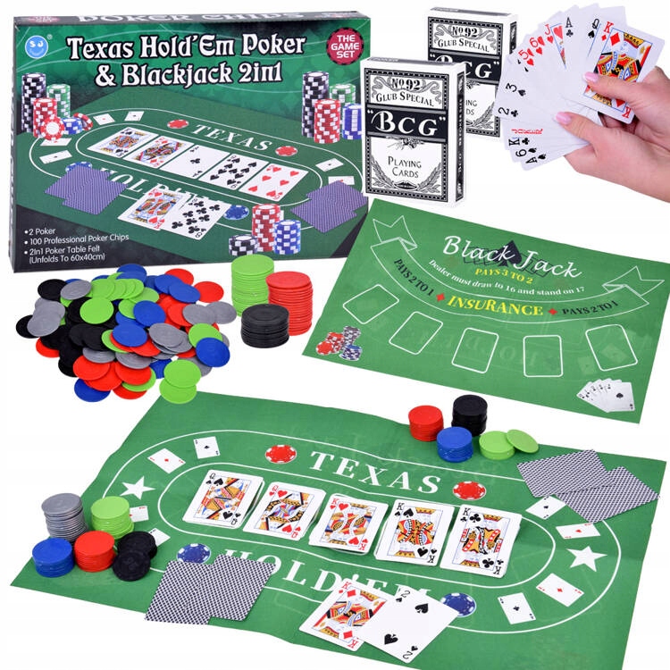 Zestaw Gra karciana 2w1 Poker i BlackJack – Idealna zabawa dla dzieci