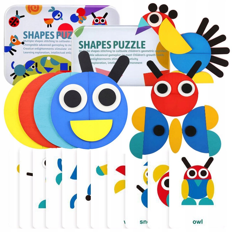 Drewniane Puzzle Układanka Gra Logiczna Montessori – Kreatywna zabawa dla dzieci