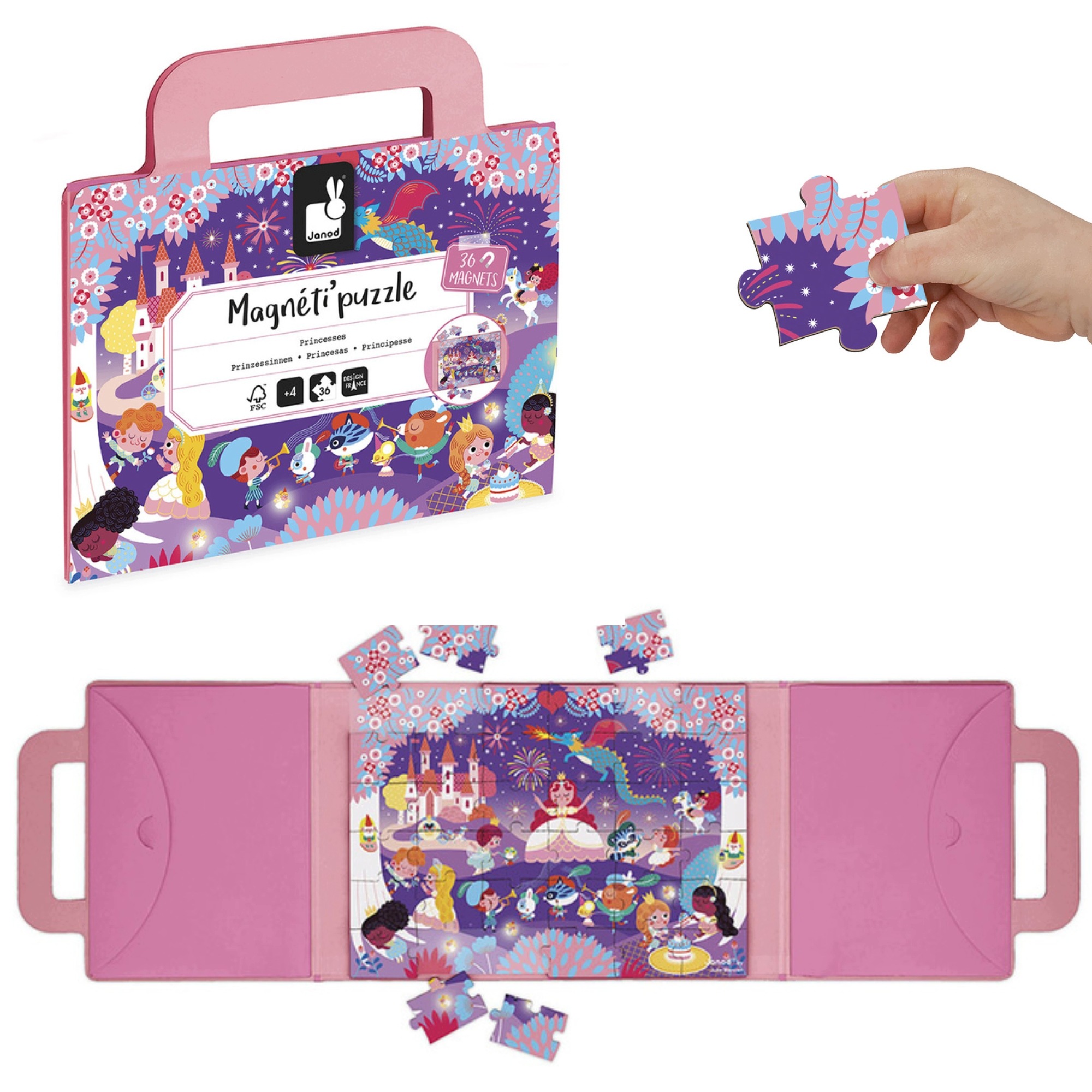 Księżniczki Magneti'puzzles 36el. – Magia i zabawa w jednym