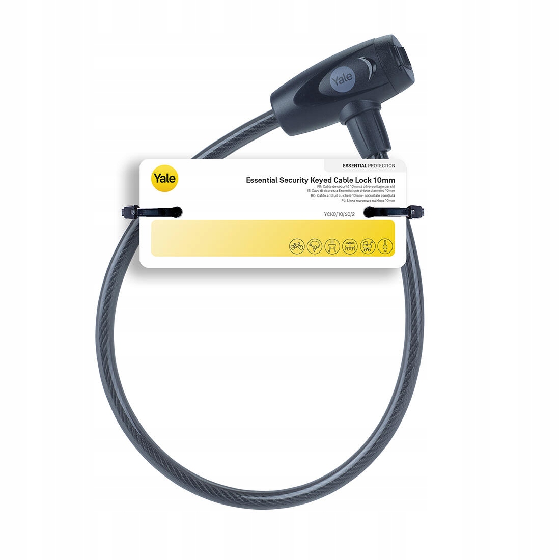 Yale Yale Essential Security Keyed Cable Lock 10mm – Bezpieczne zabezpieczenie dla Twojego roweru