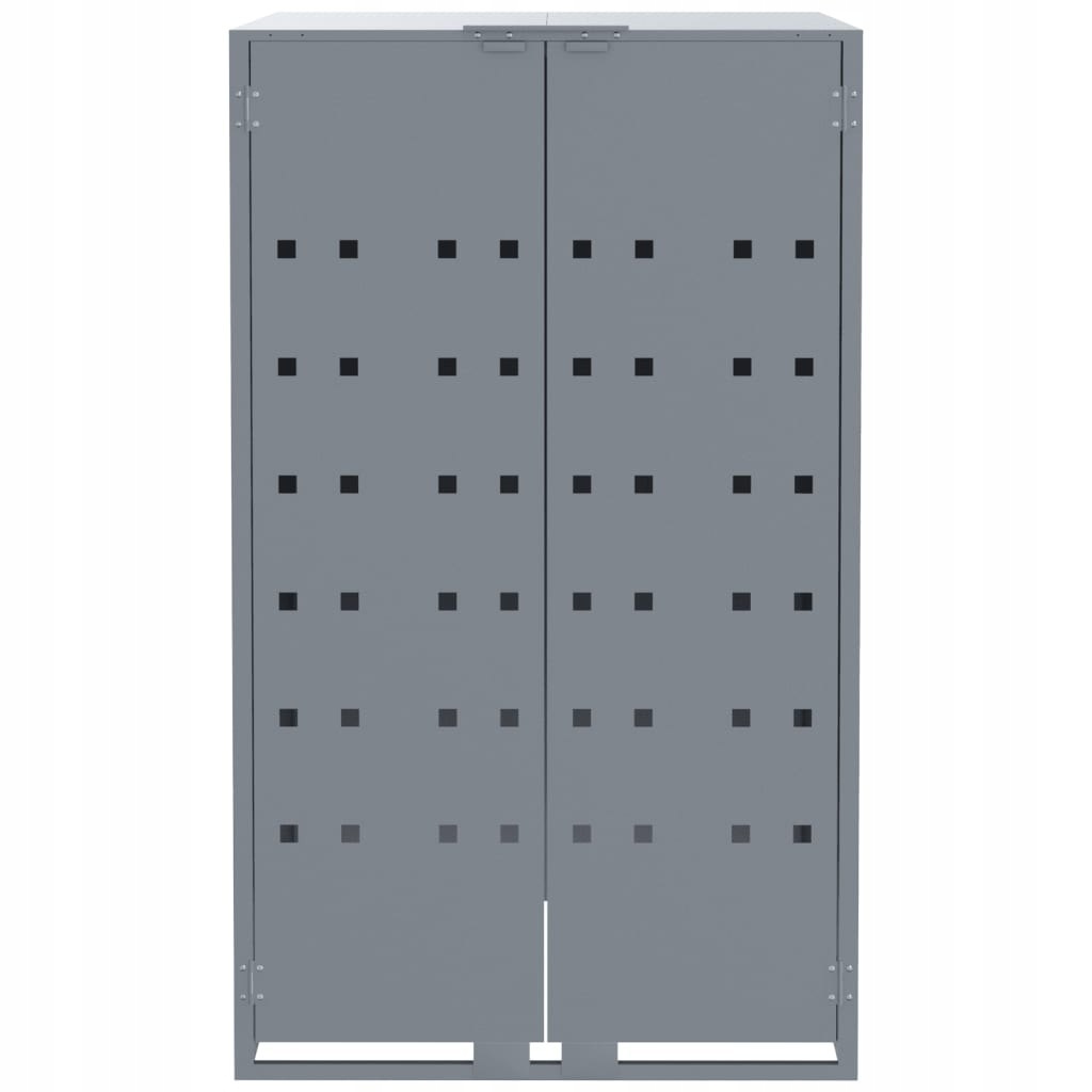 Obudowa na kosz na śmieci pojedyncza szara 69x79x117 cm – Estetyka i funkcjonalność w Twoim ogrodzie