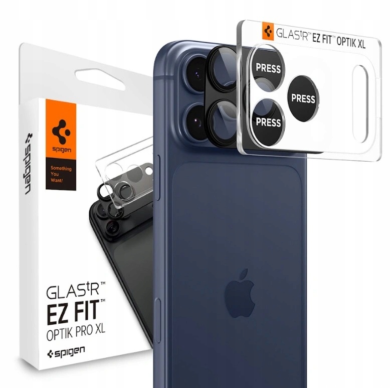 Osłona aparatu Optik Pro XL Glas.tr „EZ Fit” do Apple iPhone 17 Pro Black – Doskonała ochrona dla Twojego smartfona