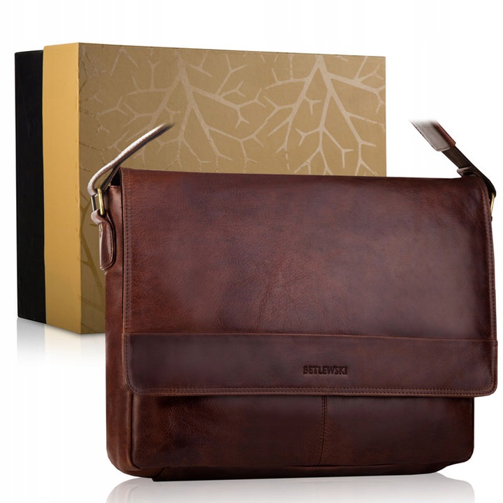 BETLEWSKI Skórzana torba męska VINTAGE – Elegancja i styl na co dzień
