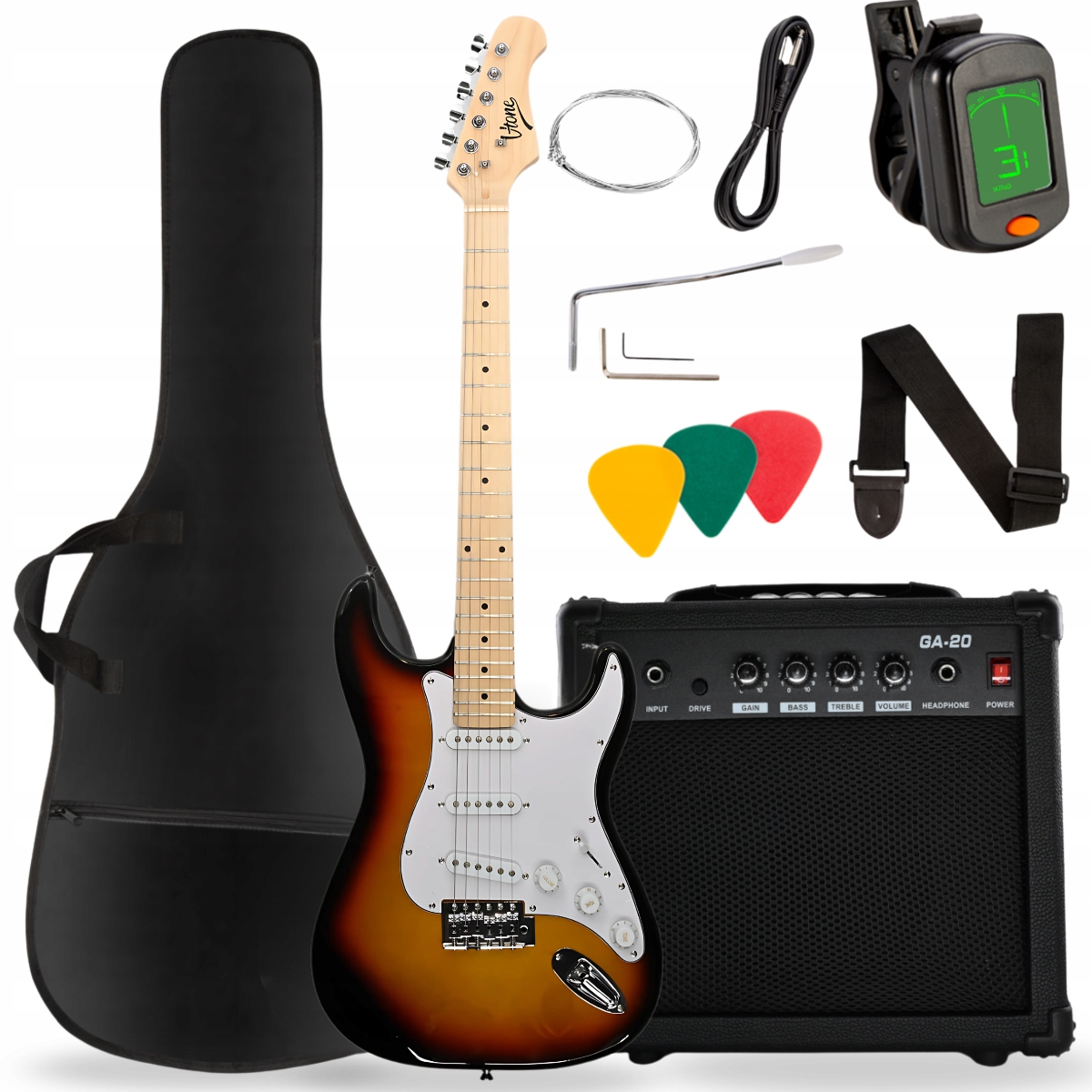 V-TONE EGA 39 SB – Gitara elektryczna 4/4 Stratocaster 39