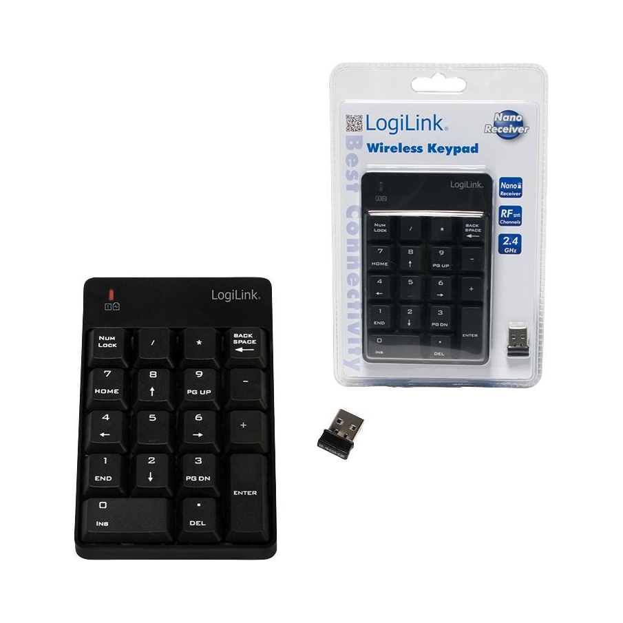 LogiLink ID0120 – Bezprzewodowa klawiatura numeryczna dla laptopów