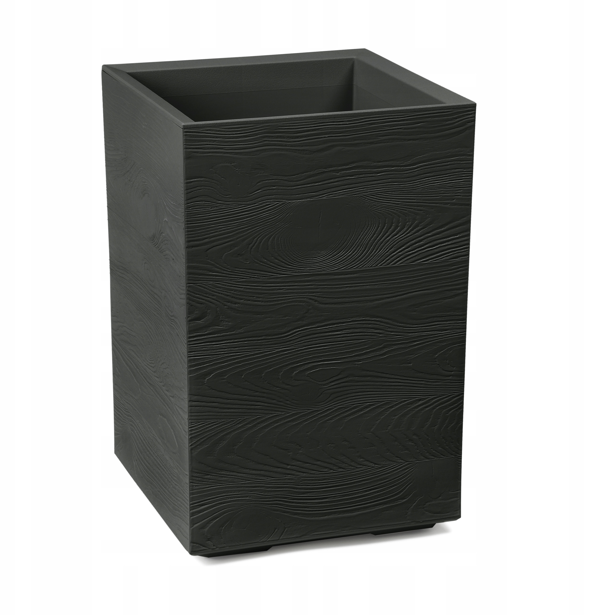 Kwietnik KARO 400x400x600 deska recycled - czarny LA890-04 LAMELA – Nowoczesny design dla Twojego wnętrza