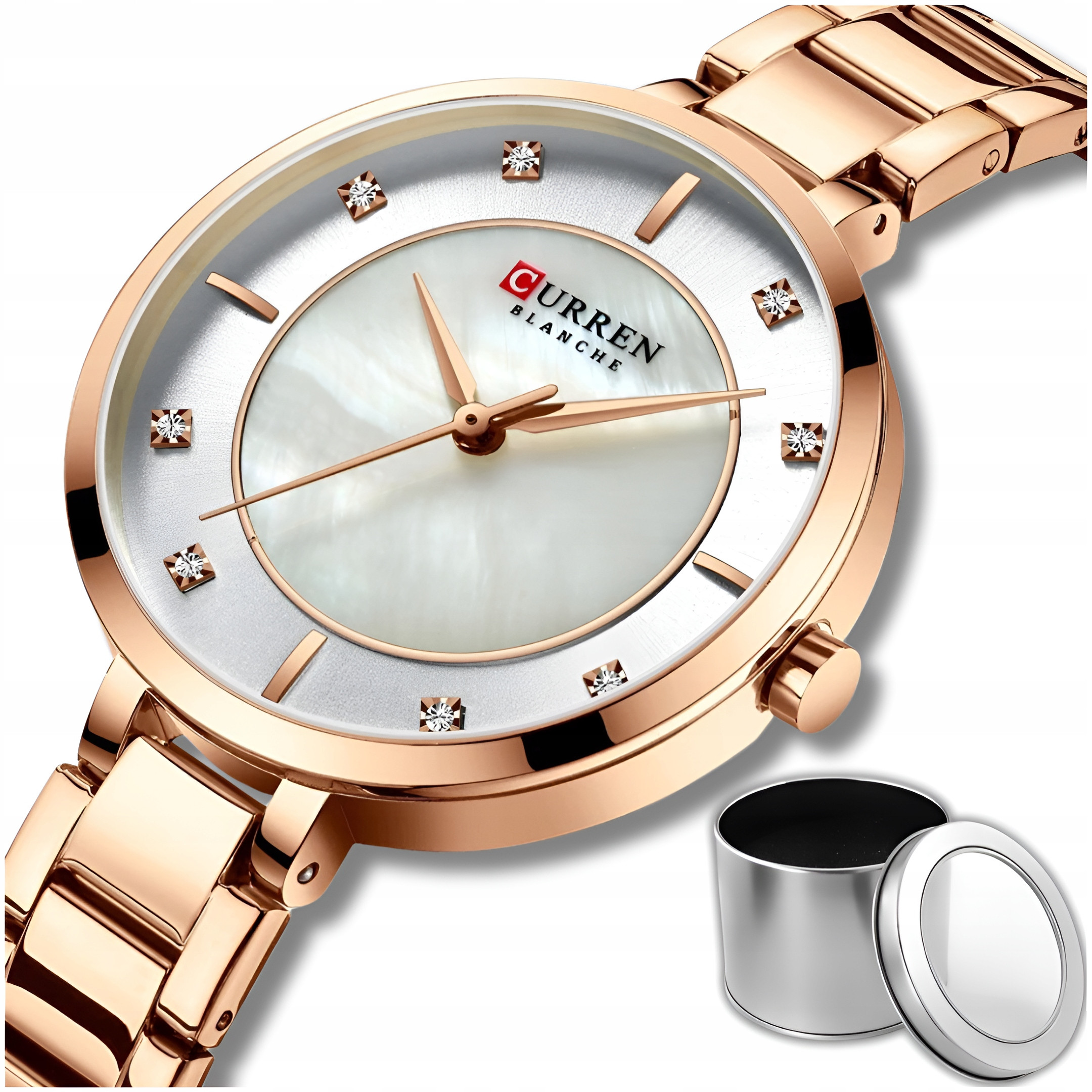 ZEGAREK DAMSKI CURREN MODNY STYLOWY KLASYCZNY DATOWNIK – Elegancja i styl w jednym