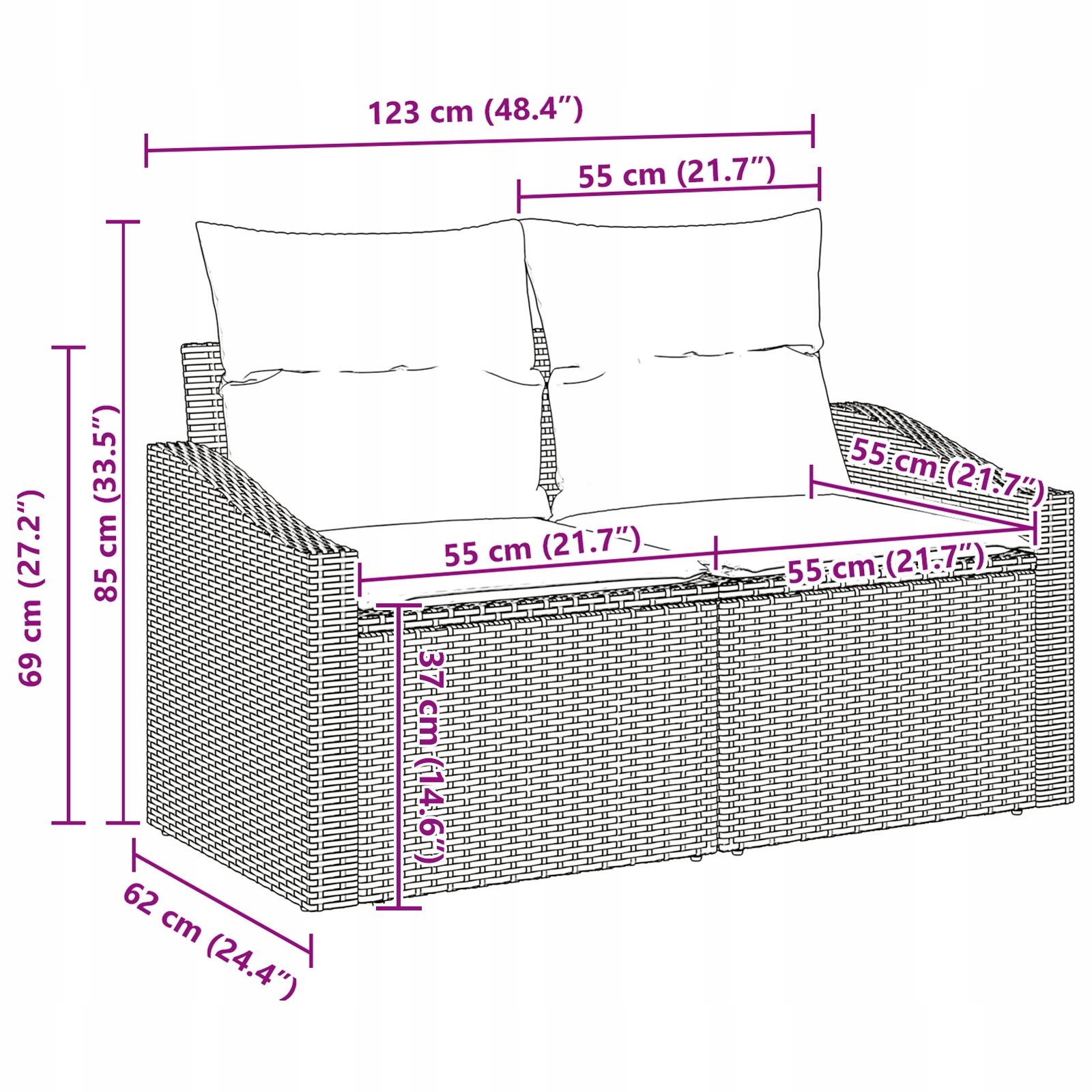 Solidna konstrukcja z polirattanu odpornym na warunki atmosferyczne