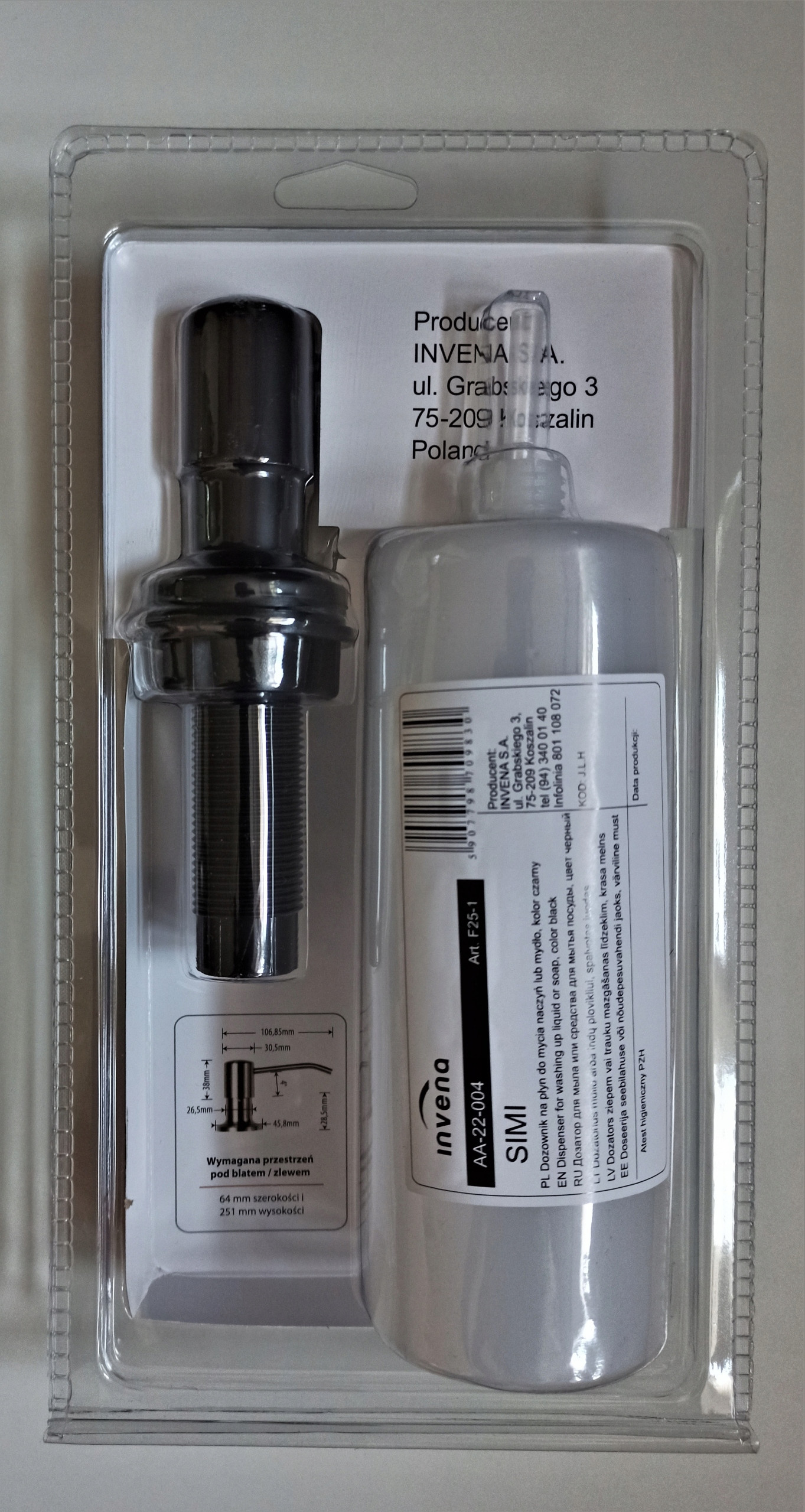 Pojemność 500 ml – idealny do płynów i mydeł