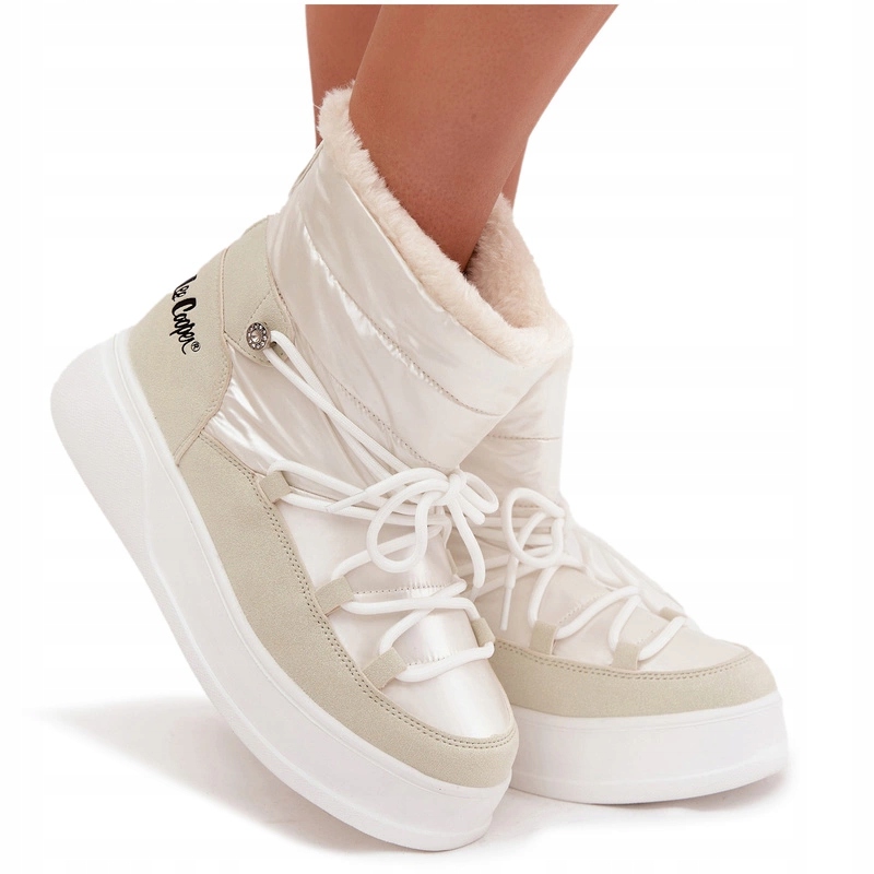 Buty damskie Lee Cooper białe LCJ-25-03-3815LA – Styl i komfort na zimowe dni