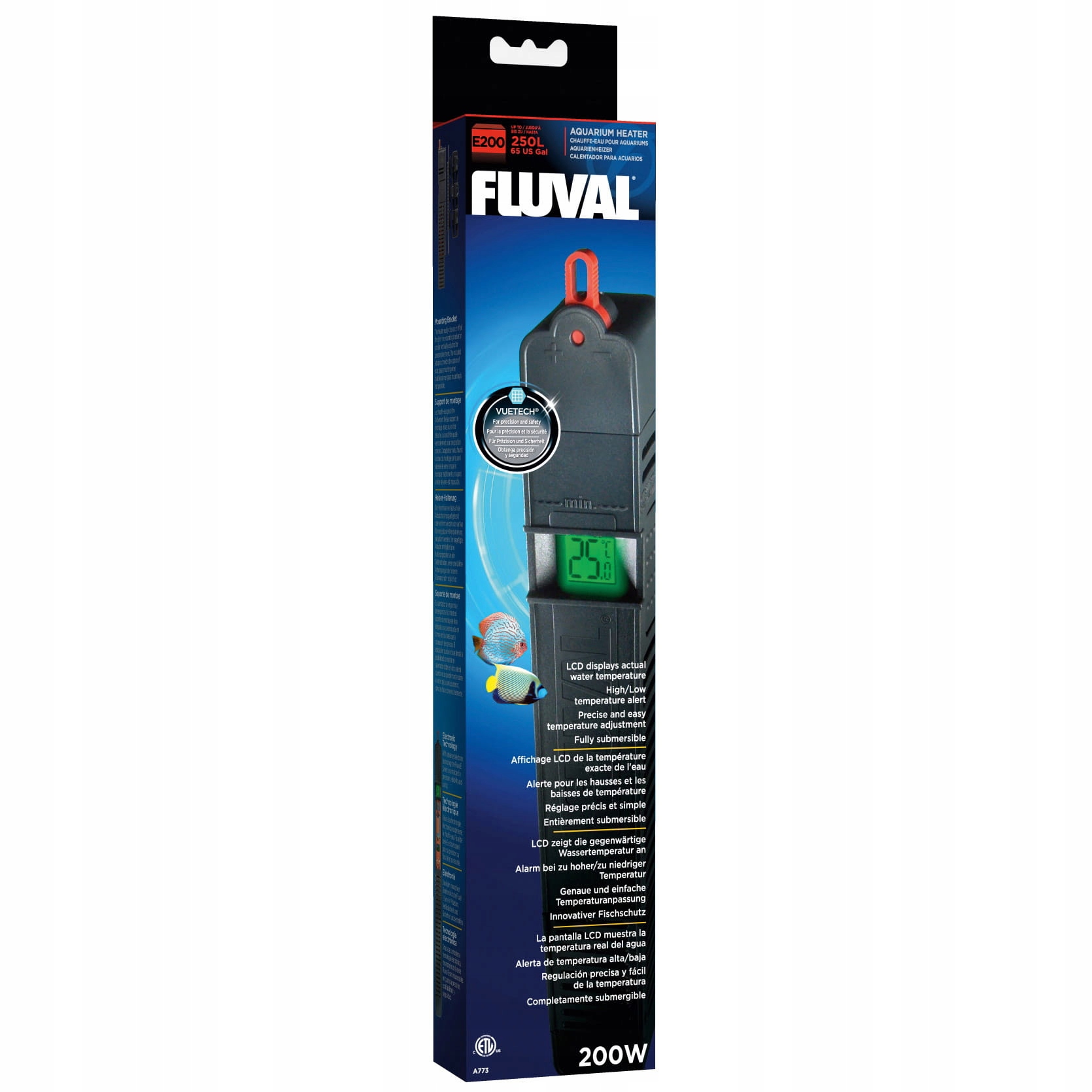 Grzałka Fluval E, 200W – Nowoczesny podgrzewacz do akwarium