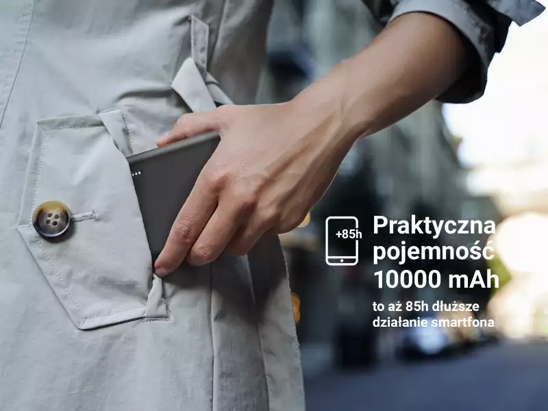 +85 godzin działania z jednym ładowaniem powerbanku