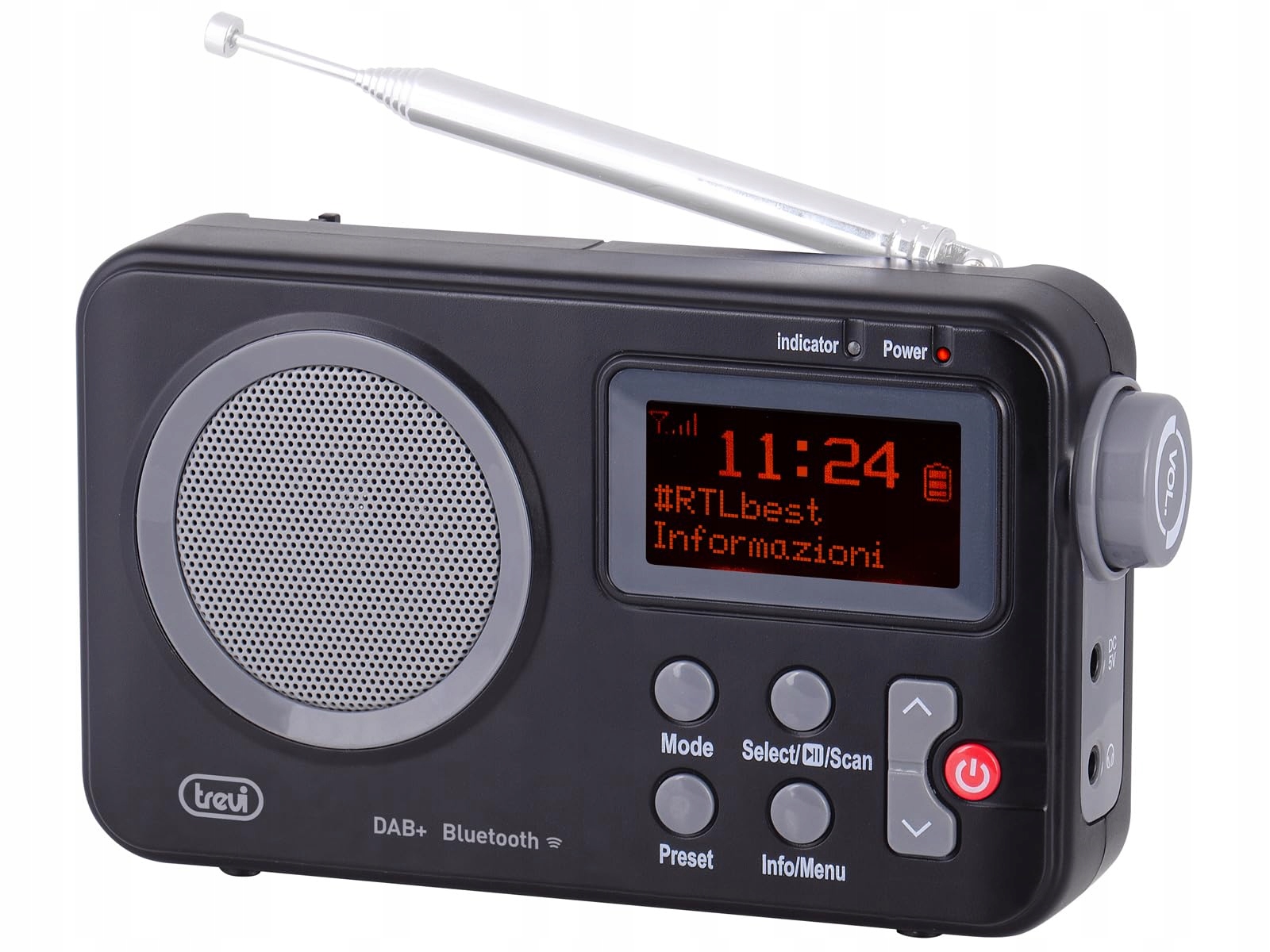 Radio Trevi DAB7F8000R BLACK – Przenośne radio DAB+ z Bluetooth